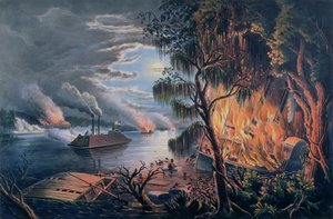 O Mississippi em tempo de guerra, pub. por Currier e Ives, Nova York, 1865 (veja também 87959)